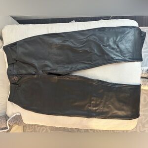 Abercrombie & Fitch Black High-Rise Vegan Leather Pants